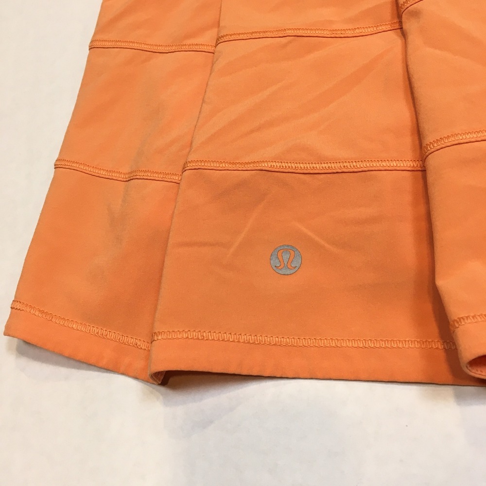 Lululemon Pace Rival Skirt Skort Sz 10 Regular Orange Pickleball Tennis Run - Picture 3 of 15